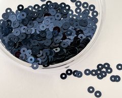 Пайетки Италия, цвет - темно синий металлик (6741), плоские 3 мм, 2.5 гр