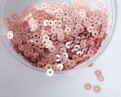 Пайетки Италия, цвет - античный розовый глянец (3029), плоские 3 мм, 2.5 г