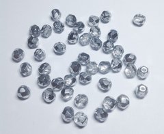 6 мм гранована намистина Preciosa, сріблясто-кристальна (00030-27001)