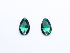 Preciosa-43867301, пришивной страз, крапля 18*10.5 мм, Emerald
