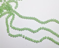 Кришталеві ронделли 6*4 мм, колір св. зелений опал райдужний