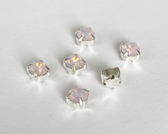 Страз в цапе Preciosa, ss29 (6.2-6.4 мм), Rose Opal в серебре