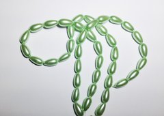 Намистини-краплі пiд жемчуг, скляні, 15*7-17*8 мм, світло-зелені, Китай
