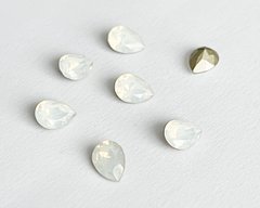 Крапля (Fancy Stone) Австрія 4320, колір White Opal, 8*6 мм