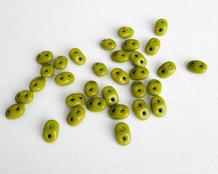 SuperDuo, Чехия, 2.5*5 мм, цвет - оливковый (53420), шт