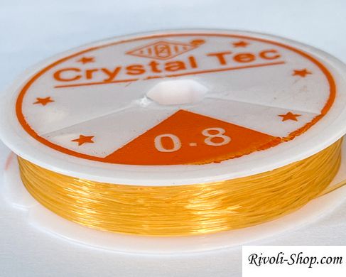 Силіконова волосінь-гумка, 0,8 мм діаметр, Корея, колір - помаранчевий, 1 м