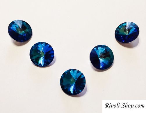 Риволи Preciosa, цвет - Crystal Bermuda Blue 18 мм
