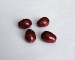 Намистина (Swarovski) пiд перлину, груша (5821), 11*8 мм, колір - Bordeaux