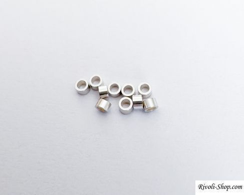 Кримпы тубы, 1.6х1 мм, отверстие 1,1 мм, серебро 925, 10 шт