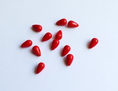 Стеклянные подвески Preciosa 6*10 мм, красные непрозрачные (93200)