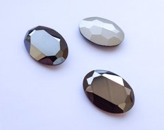 Овал хрустальный, Celestian Crystal, цвет - Hematite, 30*22 мм