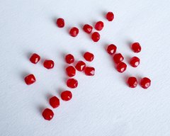 3 мм граненные бусины Preciosa, красные полупрозрачные (91240), 25 шт
