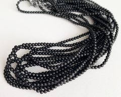 Перлина скляна Preciosа, колір - чорний матовий (70549), 2 мм, штука