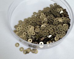 Паєтки Італія, колір - античне золото (2071), пласкі 3 мм, 2.5 г