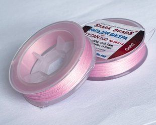 Нитки бісерні, Tytan 100 GOLD, колір 36414 (рожевий)