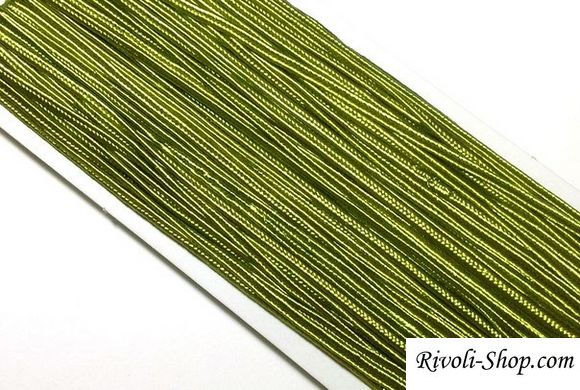 Сутаж, 3 мм ширина, яркий оливковый (код цвета 313), производство Китай, 1м
