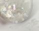Паєтки Італія, колір - білий прозорий райдужний (101), пласкі 3 мм, 2.5 гр