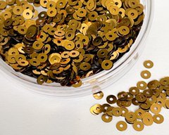 Пайетки Италия, цвет - светлый бронзовый металлик (8031), плоские 3 мм, 2.5 гр