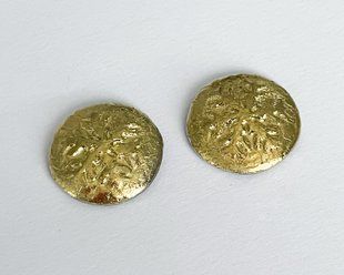 Кабошон Rutkovsky, прессованное стекло, "снежинка" золото (00030-26441), 21 мм