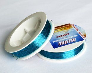 Нитки люрекс, Allure, колір №33 блакитний яскравий, 100 м