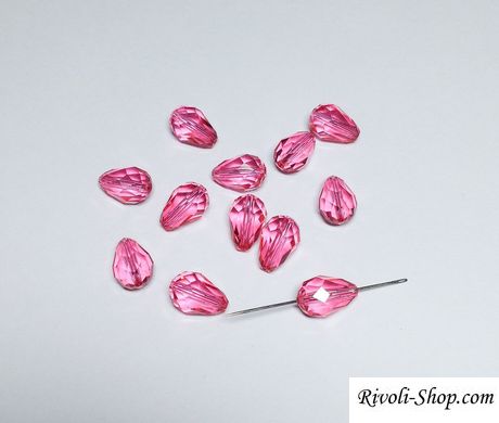 Preciosa, хрустальные бусины капли 10,5x7 мм, Pink Candy