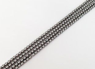 Опт, стеклянный жемчуг Preciosa, цвет серый (70444), 4 мм, нитка 120 штук