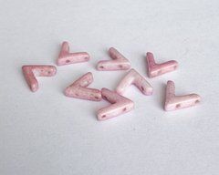 Бусина AVA, прессовка, 4*10 мм, три отв., светлый розовый мрамор, шт