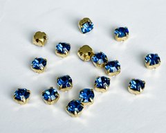 Страз в цапе Preciosa, ss20 (4.6-4.8 мм), Capri Blue в золоте