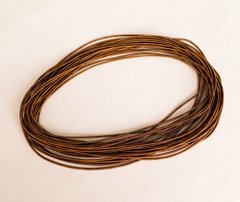 Канитель жесткая, 1 мм диаметр, цвет - темно коричневая, (0153) пр-во Индия, 1 г