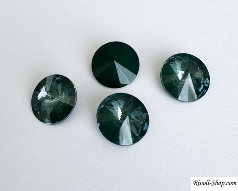 Ріволі Swarovski, 1122, колір Pine Green Ignite, 12 мм