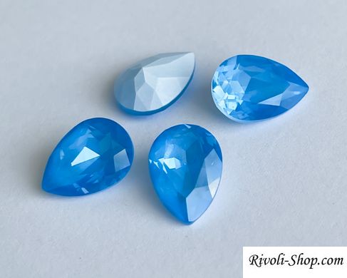 Крапля (Fancy Stone) Австрія 4320, колір - Electric Blue Ignite, 14*10 мм