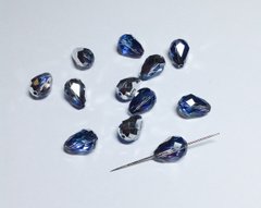 Preciosa, хрустальные бусины капли, Bermuda Blue, 10*15 мм