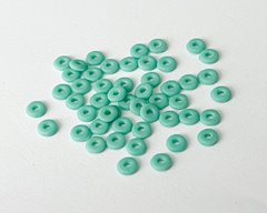 Бусина O-bead, Preciosa, прессованное стекло, 4*1 мм, бюрюза матовая (m63130), 10 шт