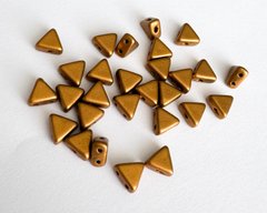 Намистина Kheops par Puca, Чехія, пресоване скло, 6мм, 2 отвори, бронзове золото матове (03000-01740), штука