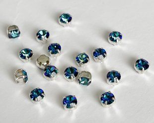 Страз у цапі Preciosa, ss20 (4.6-4.8 мм), Bermuda Blue в сріблі
