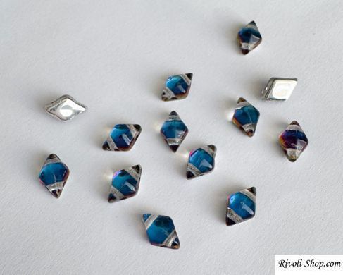 Намистина DiamonDuo, пресоване скло, 8*5 мм, 2 отвори, Volcano (00030/55008), шт