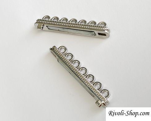 Магнитная застежка для браслетов на 7 нитей 4,8 см, цвет серебро