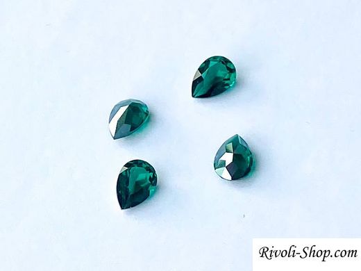Краплі (Fancy Stone) Swarovski 4320, колір Emerald Ignite, 10*7 мм