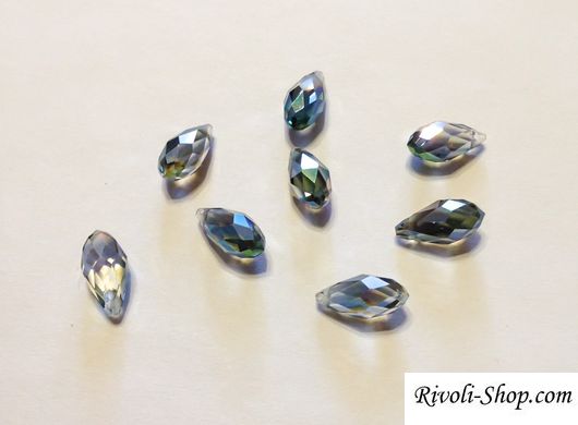 Намистини-пiдвески Celestian Crystal, 11,5*5,5 мм, світло сірий райдужний