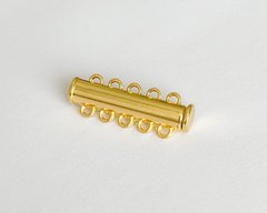 Застежка магнитная на 5 нитей 10х30 мм, цвет золото