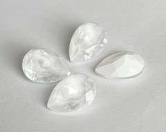 Капля (Fancy Stone) Австрия 4320, цвет Electric White Ignite, 14*10 мм