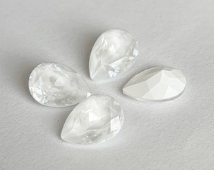 Капля (Fancy Stone) Swarovski 4320, цвет Electric White Ignite, 14*10 мм