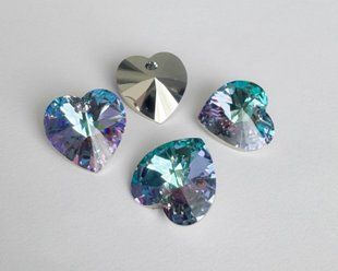 Подвеска Swarovski сердце (6228), цвет - Crystal Vitrail Light, 14*14 мм