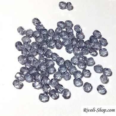 Preciosa-4 мм гранована, колір сіро-блакитний з легким напиленням (15464)