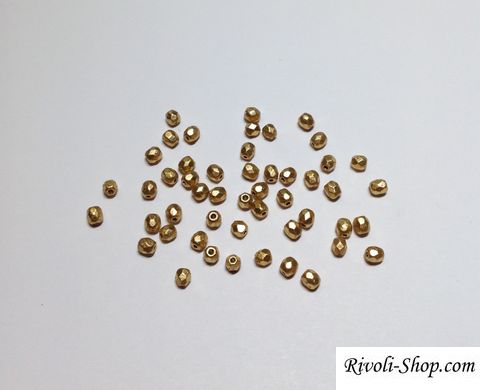 3 мм гранована намистина Preciosa, матове золото (00030-01710)