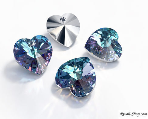 Подвеска Австрия сердце (6228), цвет - Crystal Vitrail Light, 14*14 мм