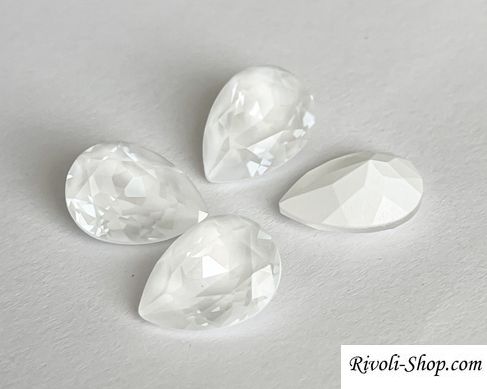 Капля (Fancy Stone) Австрия 4320, цвет Electric White Ignite, 14*10 мм