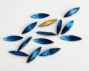 Маркиз (Navette) Swarovski, 4200/2, цвет - Capri Blue, 15x4 мм