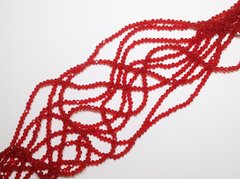 Хрустальные ронделли 4х3 мм, цвет красный прозрачный