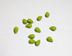 Стеклянные подвески Preciosa 6*9 мм, оливковые непрозрачные
